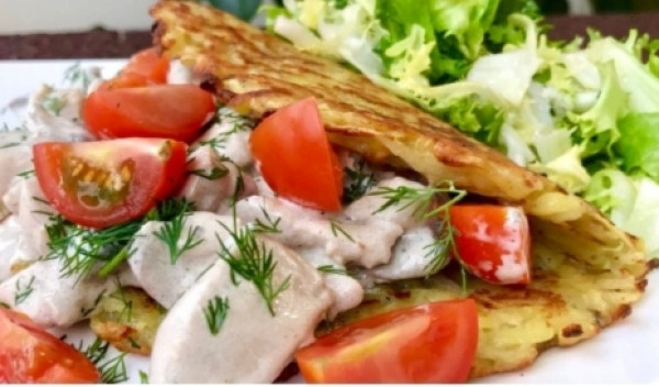Драники с мясом и грибами